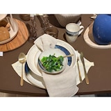 thumbnail of Steinguttasse 11cm Teetasse mit Henkel Keramiktasse Kaffeetasse Teebecher Beige Blau Steingut Tasse Vintage Kaffeebecher Keramik Geschirr Geschenk