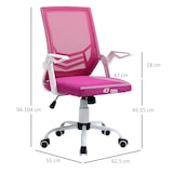 thumbnail of Vinsetto Silla de Oficina Ergonómica Silla Escritorio con Altura Ajustable Reposabrazos Abatible Soporte Lumbar Transpirable 62,5x55x94-104 cm