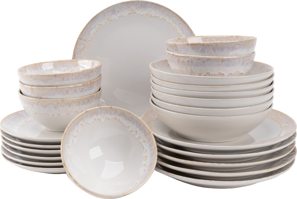 Costa Nova Taormina Serviesset 24-delig 6-persoons Wit Stoneware