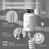 thumbnail of ECD Germany Heizstab 1200 W Weiß – Elektrischer Heizstab mit Thermostat & Temperaturregler, Heizpatrone mit Stecker für Badheizkörper &