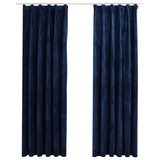 thumbnail of vidaXL Gordijnen verduisterend 2 st met haken 140x225 cm fluweel blauw