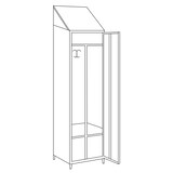 thumbnail of Armadietto spogliatoio inox AISI 430 ad 1 posto con tramezza interna cm. 50x50x215h