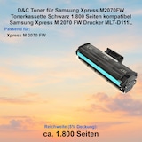 thumbnail of D&C Toner für Samsung Xpress M2070FW Tonerkassette Schwarz 1.800 Seiten kompatibel Samsung Xpress M 2070 FW Drucker MLT-D111L