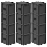 thumbnail of PROREGAL SuperSparSet 12x Eurobox NextGen Portable, HxBxT 33,5x30x40cm, 30 Liter, Schwarz, Eurobehälter, Transportbox, Transportbehälter