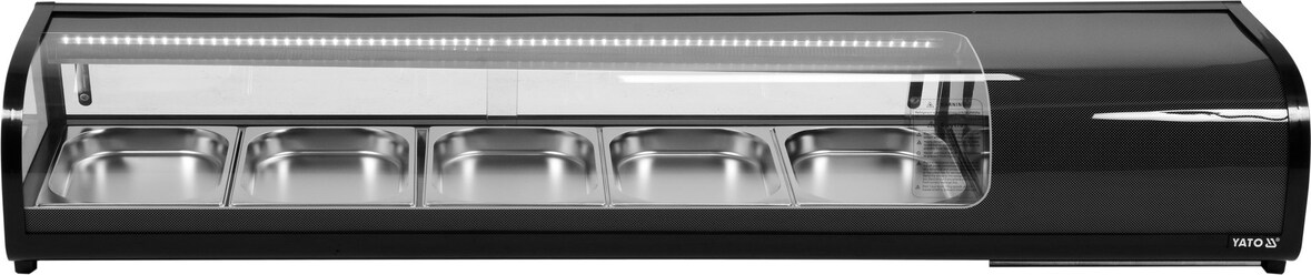 Kühlvitrine für 5x1/2 GN Behälter 180x42x29,5 cm 190W, 132L