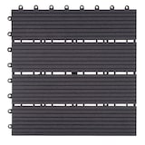 thumbnail of WPC Bodenfliese Rhone, Holzoptik Balkon/Terrasse, 11x je 30x30cm = 1qm ~ Premium, anthrazit linear