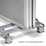 thumbnail of Filz Stellwand - Trennwand 3-teilig  mit Rollen - doppelseitig nutzbar / 180 x 180 cm Grau