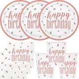 thumbnail of Geburtstag Partyset roségold 33 tlg. Partygeschirr Teller Becher Servietten Partydeko