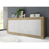 thumbnail of Matelpro - Buffet/bahut moderne 207 cm chêne cadiz/blanc structuré Agathe - Moderne & Design - -  -Types de portes: Battantes