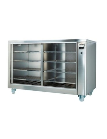 Armoire chauffante avec 2 portes coulissantes en verre pour rôtissoires - MR | Mcm espagne - VC-MR