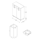 thumbnail of VCM Badmöbel Hochschrank Landos Weiß / Honig-Eiche H. 97 x B 79 x T. 35 cm