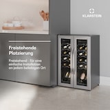 thumbnail of Klarstein Vinamour Weinkühlschrank | 2 Kühlzonen | 7 Regale | Touch-Bedienung | UV-Schutz Schwarz