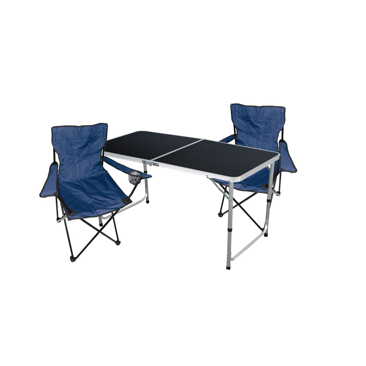 Mojawo 3-teiliges Campingmöbel Set Tisch + 2 Campingstühle Blau + Tasche