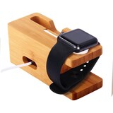 thumbnail of Docking station in bambù 2 in 1 - Stazione di ricarica / Supporto per telefono - Adatto per Apple Watch e telefono