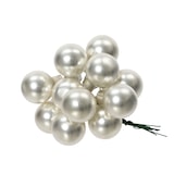 thumbnail of 144 Weihnachtskugeln am Draht Glas 2cm mini Spiegelbeeren zum Basteln silber matt