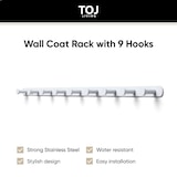 thumbnail of TOJ Living Appendiabiti da parete – 9 ganci – 70 cm – acciaio inox – bianco – attaccapanni a muro
