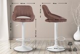 thumbnail of CHEFGASTRO 2er Set Barhocker NIAGARA Stoff Weiß HxBxT 85x47x48cm Stoff Braun Barstuhl