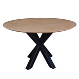 thumbnail of SIT Möbel eettafel rond | Ø 120 cm | sungkai hout naturel | metalen frame zwart | B 120 x D 120 x H 75 cm | 09615-01