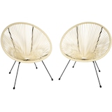 thumbnail of tectake Sillas de jardín retro SANTANA estilo acapulco - Juego de 2 beige