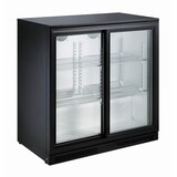 thumbnail of Barkühlschrank STERLET | 2x Glasschiebetür + LED | 198 Liter, HxBxT 90x90x50cm | 0/+10°C | Schwarz | + CHEFGASTRO Geschirrtuch
