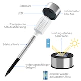 thumbnail of MONZANA® LED Solarlampe Außen 8er Set Wetterfest IP44 Solar Sensor Erdspieß Edelstahl Wegeleuchte Solarleuchte Garten
