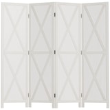 thumbnail of HOMCOM Biombo de 4 Paineis Dobrável 182x170cm Branco