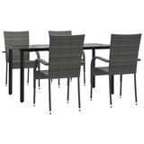 thumbnail of vidaXL 5-tlg. Garten-Essgruppe Grau Poly Rattan