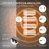 thumbnail of ECD Germany Paneelheizkörper Stella 480×1400 mm Anthrazit, Mittelanschluss Eck-Wand, Thermostat, Vertikal Flachheizkörper Badheizung