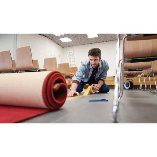 TESA Rouleau Adhésif double face pour fixation extra-forte, 50 mm x 5 m, Blanc pellicule Jaune