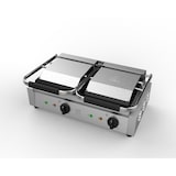 thumbnail of METRO Professional Dubbele contactgrill GPG2201, roestvrij staal, 57 x 36 x 20 cm, geribbeld, met vetopvangbak, zilver