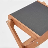 thumbnail of Lote de 2 sillas plegables de madera de eucalipto y textileno negro - Oviala