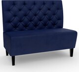 thumbnail of Gastro Sitzbank Paris | 120 cm breit | Samtstoff in Blau | Chesterfield | Dinerbank