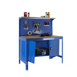 thumbnail of SimonRack Banco de Trabajo Taller, 1210x610 mm, Panel Perforado y Cabina, Capacidad Carga 600 kg, Azul - BT-3