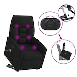 thumbnail of vidaXL Massagesessel mit Aufstehhilfe Schwarz Mikrofasergewebe