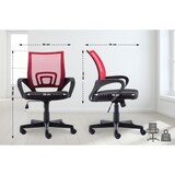 thumbnail of DELUKE® Bürostuhl Ergonomisch ZEOS Schreibtischstuhl mit Netzbespannung Höhenverstellbarer Drehstuhl Computerstuhl 120 kg Rot