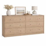 thumbnail of WellHome - Aparador Duplo com 6 Gavetas em cor Carvalho 144 x 31 x 69 cm - Ebro Oak