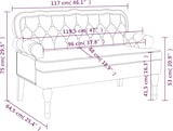 thumbnail of Décoshop26 - Bank mit gesteppter Rückenlehne und Armlehnen 119,5 x 64,5 x 75 cm in bordeauxrotem Samt DEC024641