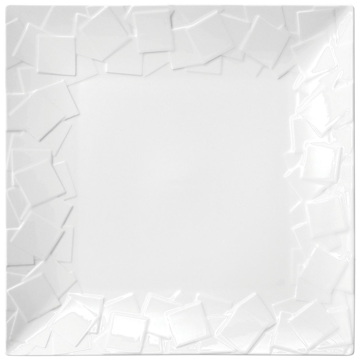 In Situ - Assiette plate carrée Mozaik blanc 30 x 30 cm x4