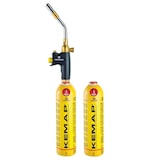 thumbnail of Kit de antorcha de gas 2 botellas de propano KEMAP PRO 750ml 2400°C, soldadura fuerte, fontanería, maletín de transporte KEMPER