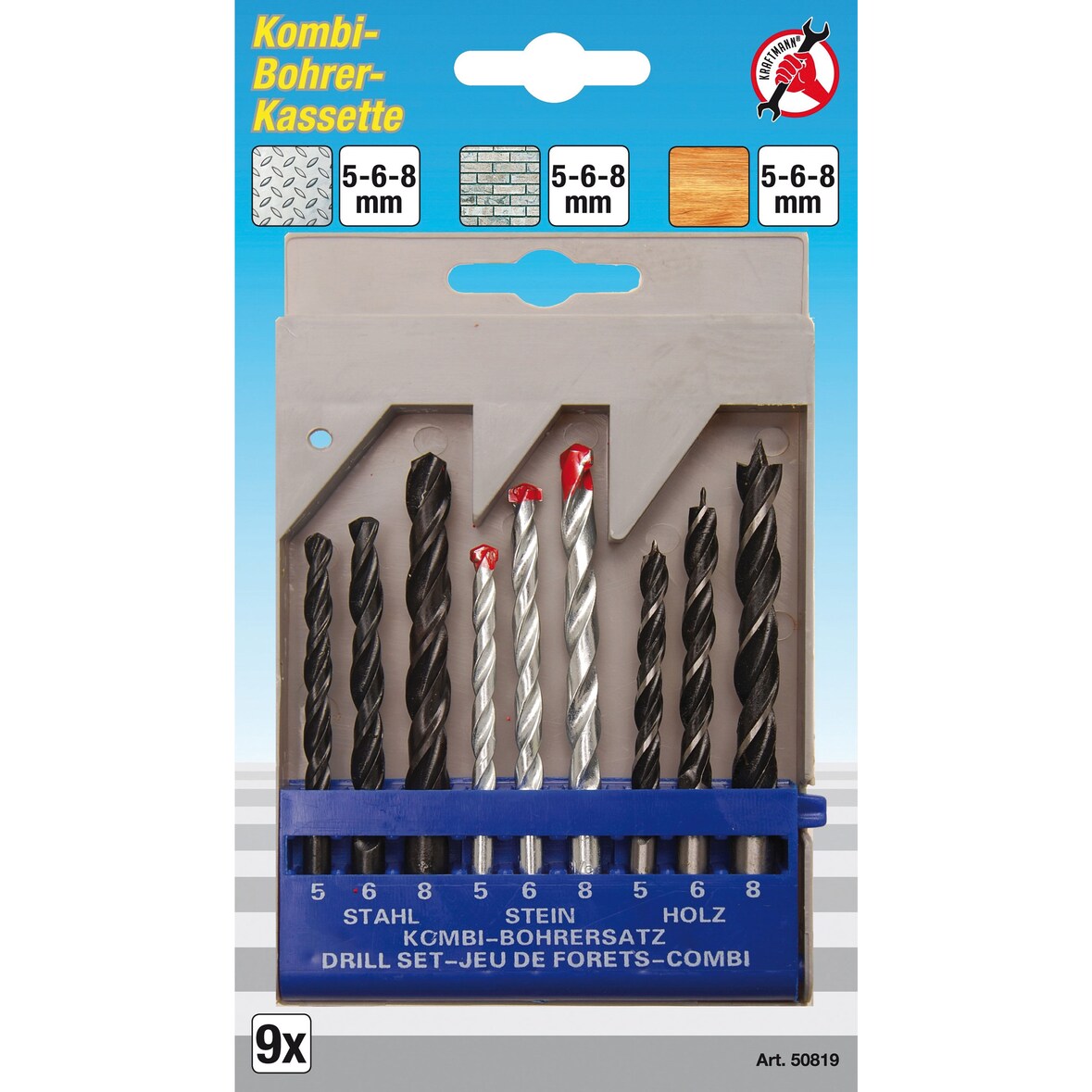Kombi-Bohrer-Satz | 5 - 8 mm | 9-tlg.
