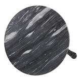 thumbnail of Tafel grijs marmeren blad, 60 cm, zwart gietijzeren voet, hoogte 73 cm, 60 cm