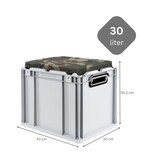 thumbnail of PROREGAL Eurobox NextGen Seat Box Camouflage | HxBxT 36,5x30x40cm | 30 Liter | Griffe offen | Eurobehälter, Sitzbox, Transportbox, Transportbehälter