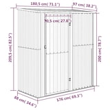 thumbnail of vidaXL Geräteschuppen Anthrazit 180,5x97x209,5 cm Verzinkter Stahl