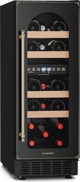 thumbnail of Klarstein Vinovilla Victoria 17 Duo Weinkühlschrank | 2 Kühlzonen | Touch | 17 Flaschen | 4 Regale Schwarz / Antik-Gold-Metallic