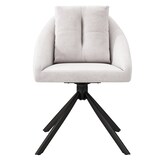 thumbnail of Merax Esszimmerstuhl (360° drehbar, Set, 4 St), 4er Set Polsterstühle Drehstuhl mit Rückenkissen Wohnzimmerstuhl Samt, Beige