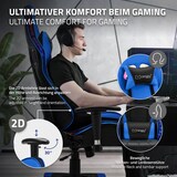 thumbnail of Gamingstuhl mit RGB Beleuchtung & Bluetoothboxen Schwarz/Blau aus Kunstleder