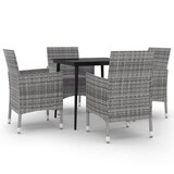 thumbnail of vidaXL 5-tlg. Garten-Essgruppe mit Auflagen Poly Rattan und Glas