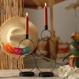 thumbnail of Stabkerzenhalter Kerzenständer 3 Ringe Tafelkerzenhalter Kerzenhalter schwarz