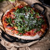 thumbnail of Victoria Grillplatte Gusseisen für Pizza, Pfanne 25cm mit Griffen, Induktion, Feuer, Ofen, VIC-31800, Schwarz