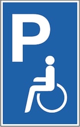 thumbnail of Schild Parkplatzschild - Parkplatz für Behinderte, Alu, 400x650 mm